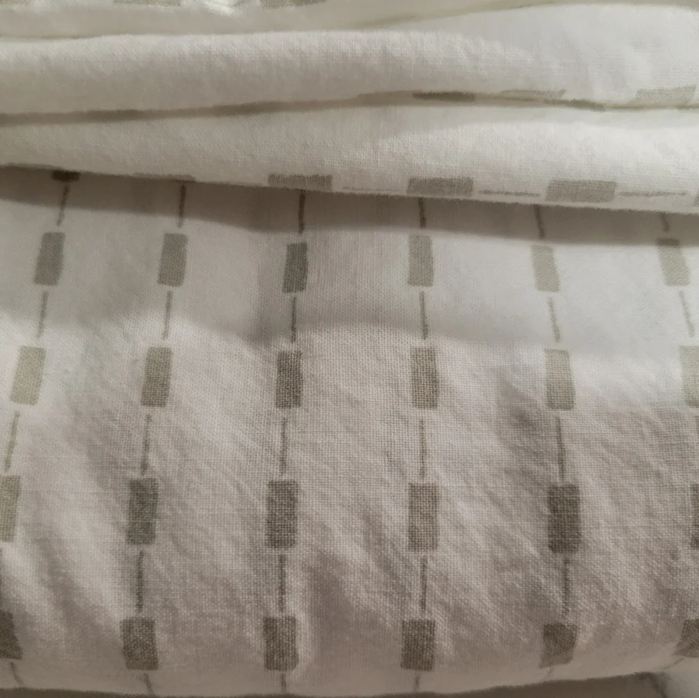 West Elm White And Gray Organic Cotton King Flat Sheet One Standard Pillow Case